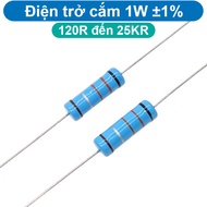 (50 pieces) Plug-in resistor 1W 5 color rings ±1% - value 120R to 25KR