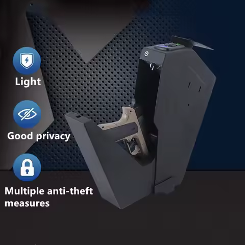 Gun Safe Box Fingerprint Password Key 3 IN 1 Security Protection Portable Anti-theft Pistol Safe Dep