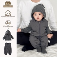 ️ [Cloud Feel · Babe Shop] 66-100cmA Type Cotton 2026 Autumn Baby Suit Baby Hooded Top Thin Fleece J