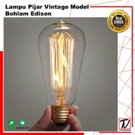 Vintage Incandescent Lamp Edison Bulb Model 40W 60W - Wram White