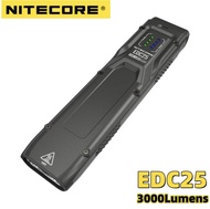 2024 NITECORE EDC25 ใช้ UHi LED 3000 Lumens Ultra Slim ยุทธวิธี EDC ไฟฉายในตัว 1700mAh Li-Ion แบตเตอรี่