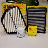 Combo 3 JS Asakashi filterPiece for Captiva 2.4 (06-18). Engine air filter (A9208), Oil filter (C920