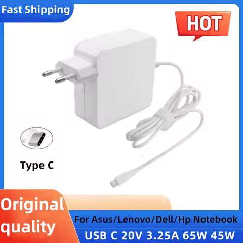 Reletech 65W USB C Laptop Power Adapter Type C Power PD Wall Fast Charger For MacBook Asus Dell Leno