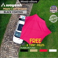 [Woodz] WOYEAH Maple Leaf Shape Car Flysheet UPF 50+ Giant anti-UV black coating Camping Tarp Flyshe