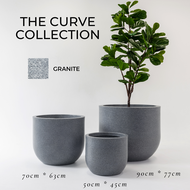 กระถางต้นไม้โพลีเมอร์ รุ่น Curve ขนาดใหญ่ ทรงสูง (กว้าง 50cm/70cm/90cm)