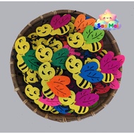 Set of 5 felt bees 7x8 cm preschool