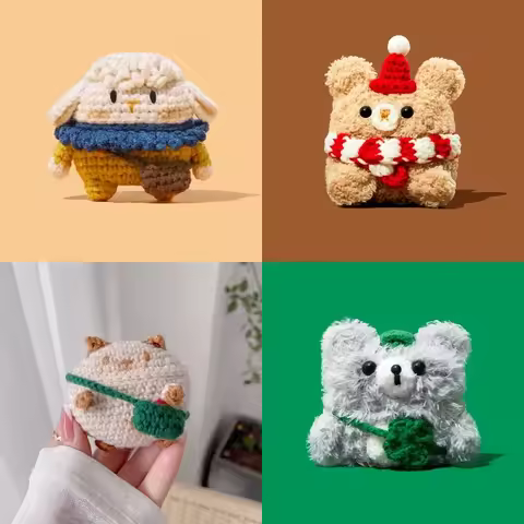 Cute for Redmi Buds 4 5 Pro Case Plush Earphone Case for Redmi Buds 4 Active Cartoon Knitting Terry 