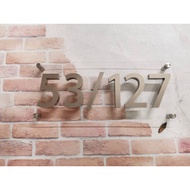 Acrylic House Number Plate + Stainless Steel