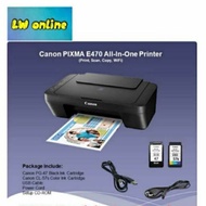 Canon PIXMA E470 All In One INK JET WIFI Printer ( print, scan,copy,wifi )