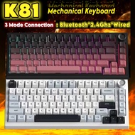 K81 Mechanical Keyboard with Knob, BT5.0 2.4G/ USB-C Wired Wireless Gaming Keyboard, Hot Swappable