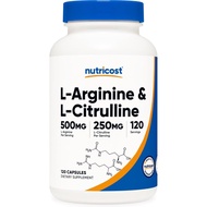 Nutricost L-Arginine L-Citrulline Complex 750mg, 120 Capsules - Non-GMO