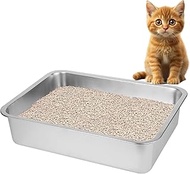 Stainless Steel Cat Litter Box for Big Cats,Small Stainless Steel Litter Box,Large Metal Cat Litter 