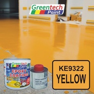 (YELLOW KE9332) 1L Epoxy Paint GREENTECH PAINT (750ml Colour + 250ml Hardener) CAT LANTAI BERKUALITI (Include Hardener)