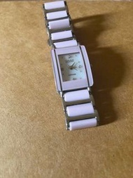 Omax珍珠粉/陶瓷鑲鑽錶/粉紅