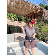 All Black Long Mesh Dress (K90)