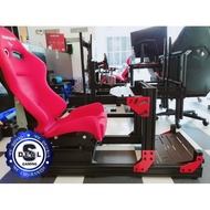 [FULL RIG] GEN3 GT1 ALUMINIUM 4080 HIGH PROFILE COCKPIT SIMULATOR SIM RACING STAND FOR LOGITECH THRU