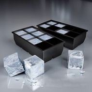 [ZSK] Dabuliu Ice Cube Mold Silicone Box Ice Cube Mold 8 Grid - DB88 - Black