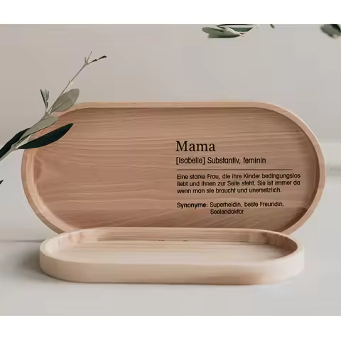 One personalized Christmas carved tray, perfect for mom, a Mother's Day gift, desktop organizer, or 