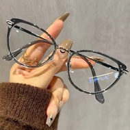 CAHAYA MATA Fashion Cat Eye Myopia Glasses -0.25 -0.5 -0.75 -4.25degree Anti blue light Cat Eye Type
