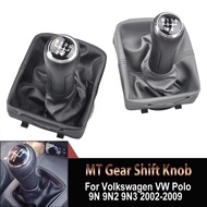 For Volkswagen VW Polo 9N 9N2 9N3 2002-2009 5 Speed Gear Lever Stick Shift Knob With PU Leather Gait