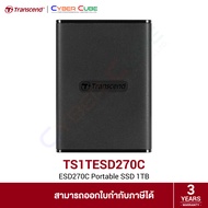 Transcend ( TS1TESD270C ) ESD270C Portable SSD 1TB - USB-C, USB Type A, External SSD (Black) ( ฮาร์ด