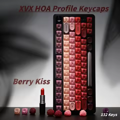 XVX Berry Kiss HOA Profile Keycap Set 132-key Foundation/Lipstick keycap