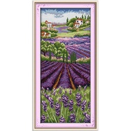 Joy Sunday Stamped Cross Stitch Ktis DMC Threads Chinese Cross Stitch Set DIY Needlework Embroidery Kit-Lavender Champaign