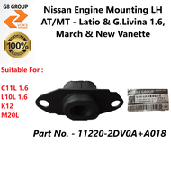 Nissan Engine Mounting LH AT/MT - Nissan Latio & G.Livina 1.6 March & New Vanette ( 11220-2DV0A + A0