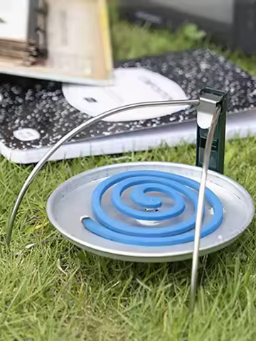 Dulton Stainl Steel Mosquito Coil Tray Cam Outdoor Portable Aromatherapy Tray Staable Metal Storage 