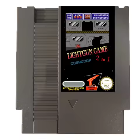 Lightgun Game 2 in 1- Cosmocop + Cyber Monster - 8 BIT NES Game Cartridge For NES Game Cosnole