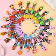 【30Pcs Mini Set】30 Pcs Mini Cartoon Silicone Four Color Ballpoint Pen Portable Stationery Set/Cartoo