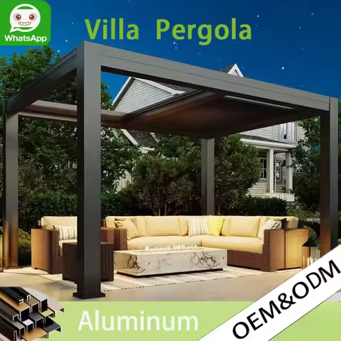 Outdoor Louvered Pergola 4x4m 3mx3m, Adjustable Aluminum Roof Waterproof Gazebo Patio Balcony Garden