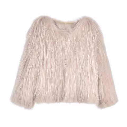 Fashionable Short Style Women's Jacket Fake Fur Knitted Hare Skin Fox Skin Simulation Young Style Su