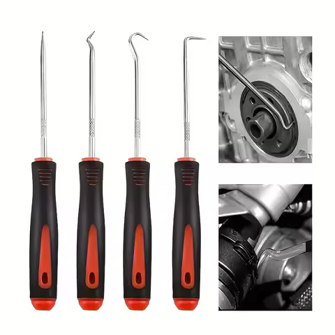 4pcs Car Pick Hook Set O Ring Oil Seal Screwdrivers Puller Remover O-Ring Seal Gasket Auto Repair To