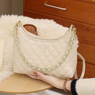 กระเป๋าสะพายข้างผู้หญิง Minmin Diamond Grid Chain 2025 ความจุขนาดใหญ่ กระเป๋าสะพายข้างแบบสะพายข้าง ก