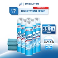 Lysol Antibacterial Disinfectant Spray Cleaner Crisp Linen 510 G Set of 6
