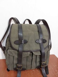 美國製 Filson 70262 Rucksack Backpack 防潑水 斜紋帆布 黃銅拉鍊 植鞣 真皮 軍綠 後背包