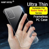 Ultra Clear Thin Frameless Curved Phone Case For Xiaomi Redmi Note 10 10S Pro Max 4G 5G Lightweight Hard PC Back Camera Protector Cover Shell