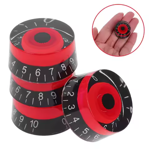 4Pcs Acrylic Knobs Durable Guitar Bass Amp Replacement Control Amplifier Accessories Black Red Knobs