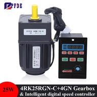 4RK25GN-C 220V AC Geared Motors 25W Induction Small Machine with Intelligent Digital Speed Controlle