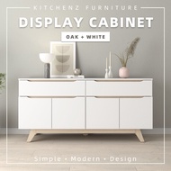 5.5FT Simona Series Display Cabinet Particle Board with 2 Storage Cabinet & 2 Drawers - HMZ-FN-DC-77