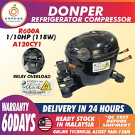 ORIGINAL REFRIGERATOR DONPER COMPRESSOR R600A - 1/10HP (118W)-R CMP-A120CY1