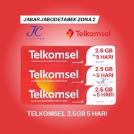 VOUCHER TELKOMSEL 2.5GB 5HARI JABAR-JABODETABEK ( ISI 10 PCS )