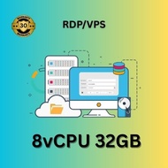 RDP Monthly VPS Monthly Warranty 8vCPU 32GB 1 Month Active Period