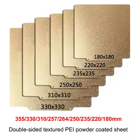 235/310/330/355/250/220/180mm PEI Plate Textured Sheet for Bambu H2D P1P X1 A1 QIDI Plus 4 X-Max 3 E