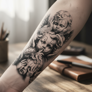 Durable Waterproof Temporary Tattoo Sticker Black White Angel Wings for Party
