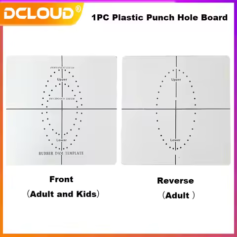 DCLOUD 1Pc Plastic Dental Rubber Dam Template Endodontic Punch Hole Double Sided Punches Board Denti