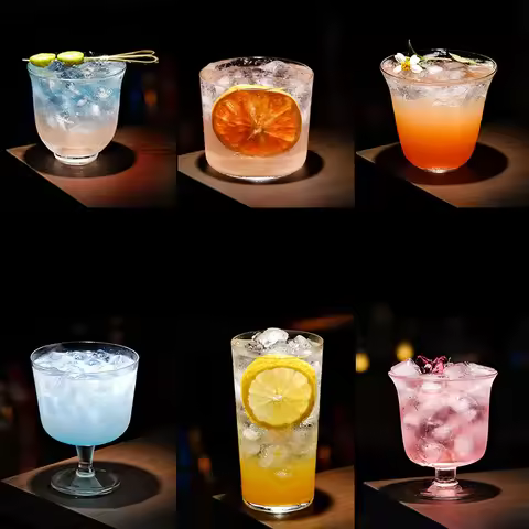 Style Thin Glasses Cup Juice Glasses Creative Cocktail Glass Cups Highball Cup Vertical Pattern Simp
