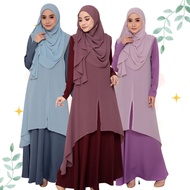 JUBAH DRESS QIRANI JUBAH 2 LAYER EXCLUSIVE RAYA 2022