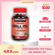 Dầu nhuyễn thể Kirkland Signature Krill Oil Omega3 + Astaxanthin 500mg 180 viên của Mỹ